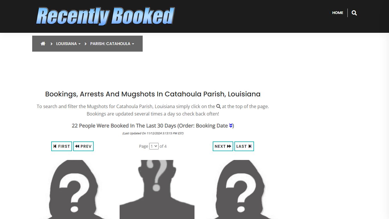 Bookings, Arrests and Mugshots in Catahoula Parish, Louisiana