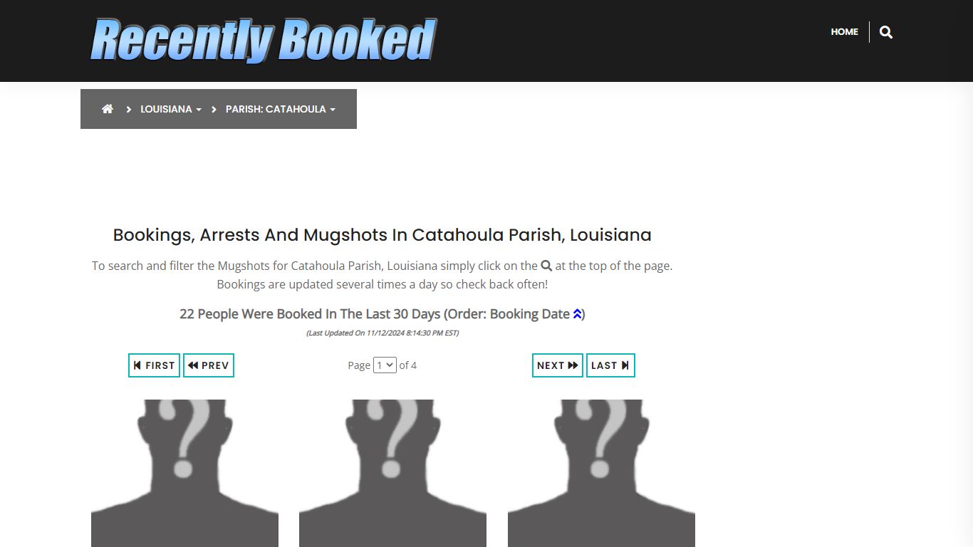 Bookings, Arrests and Mugshots in Catahoula Parish, Louisiana